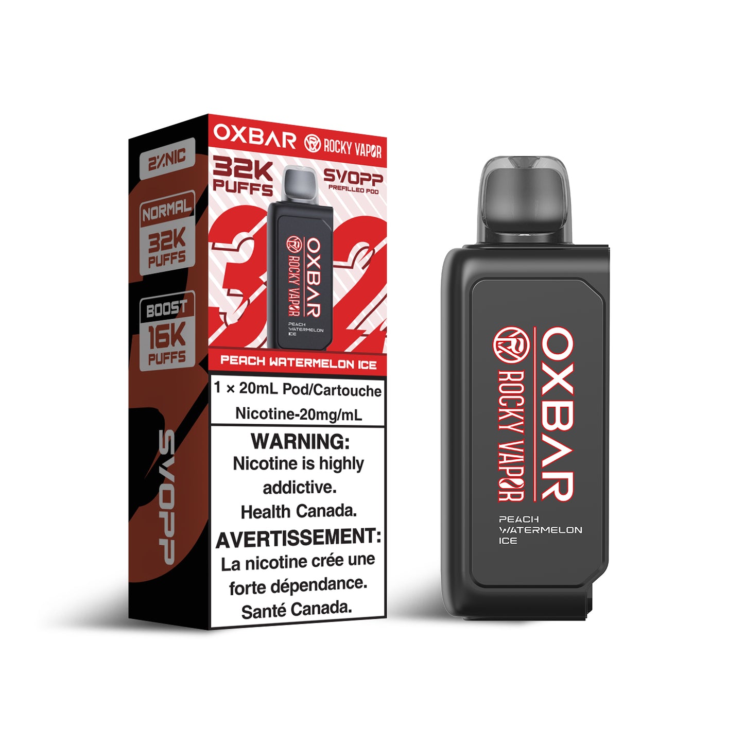 Oxbar 32k Peach Watermelon Ice