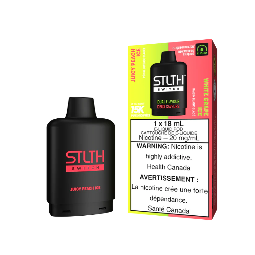 Stlth Loop Switch Juicy Peach Ice and White Grape Ice